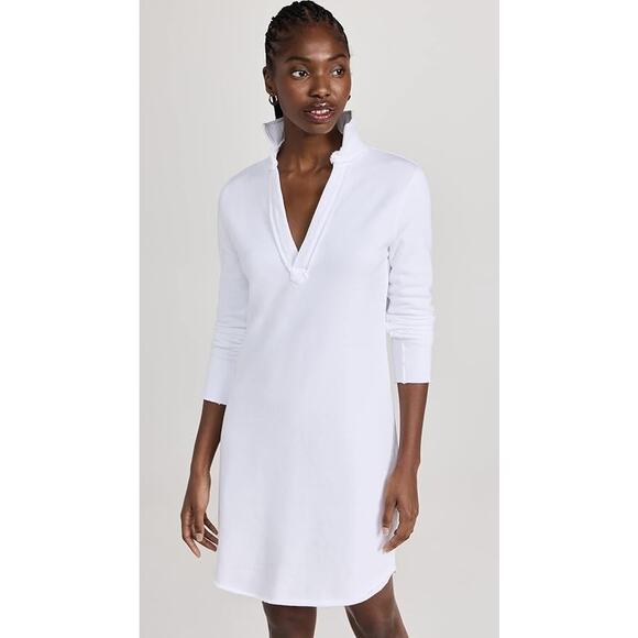 Frank & Eileen Womens Shirtdress XS White Tunic‎ Polo Dress Cotton Long Sleeve